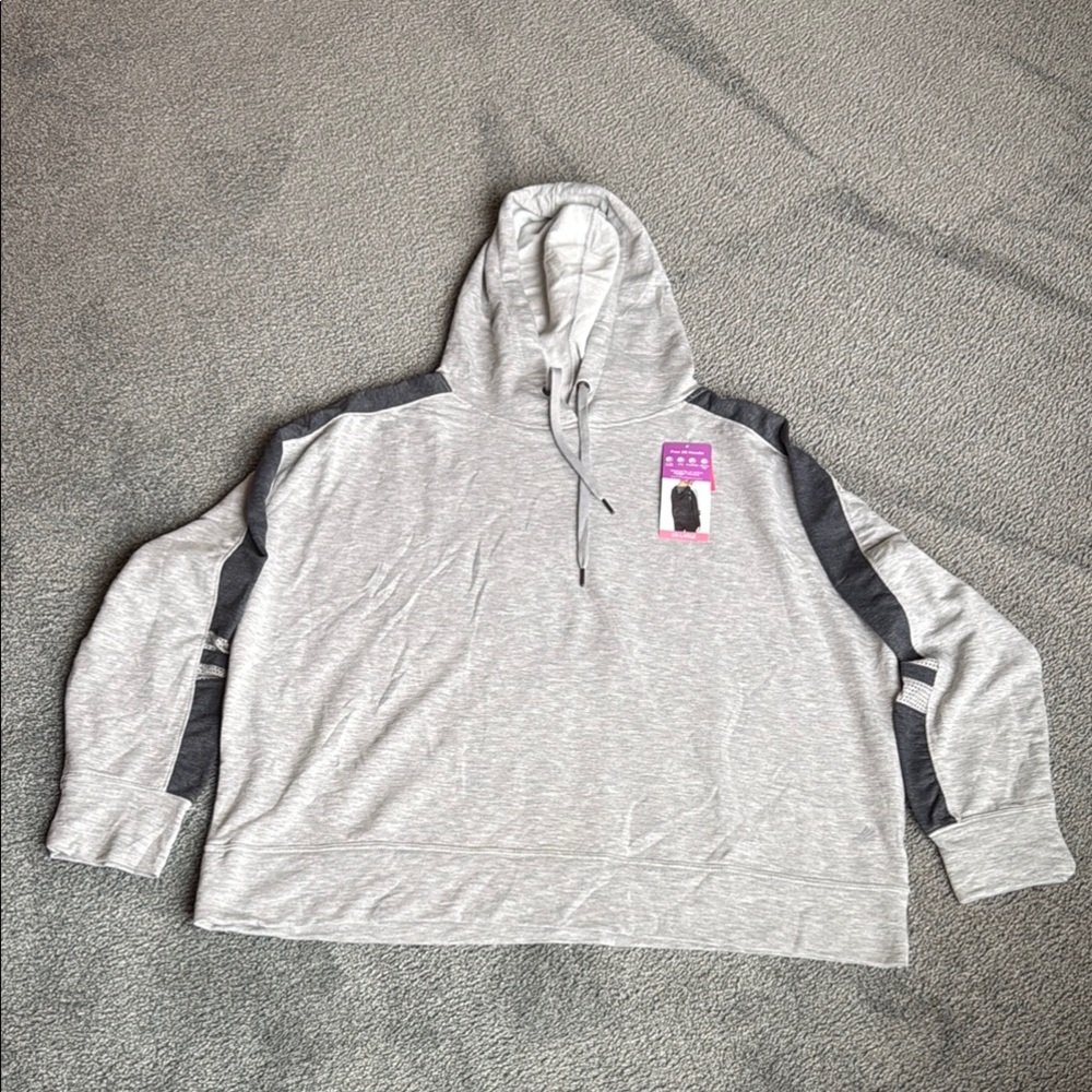 FREE2B Heather Gray and Black Hoodie. Size XXL.